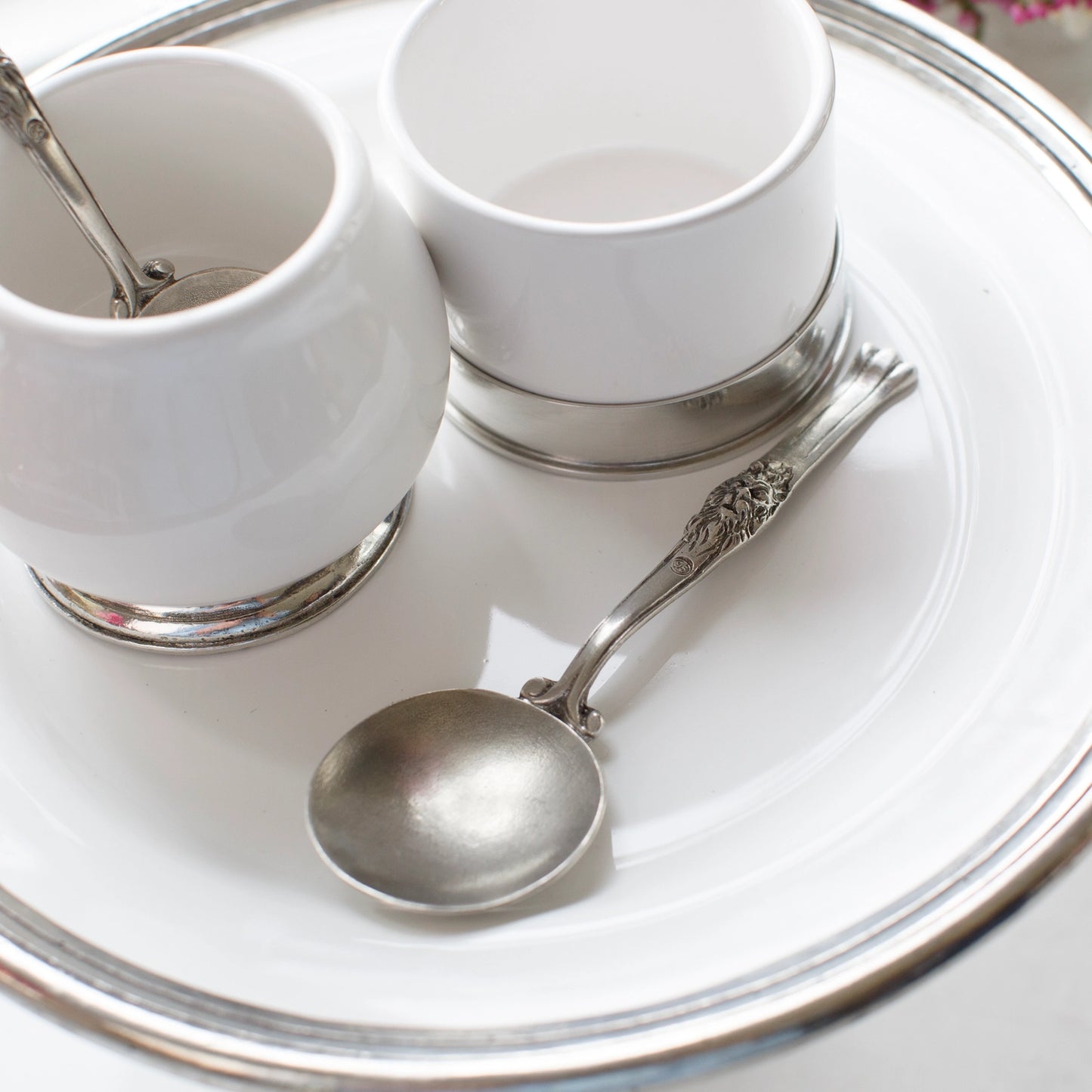 Pewter Spoon with Lion Decoration