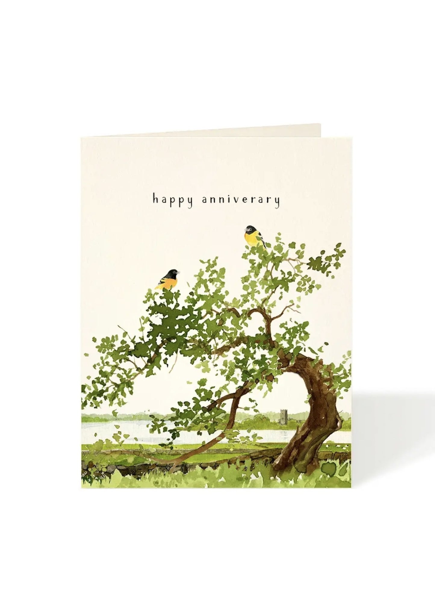 Card - Anniversary Goldfinches