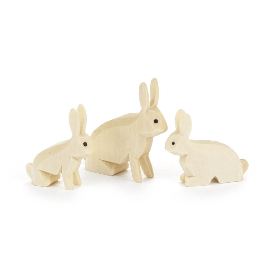 Carved Rabbits - Set of 3
