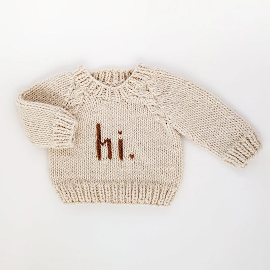 Baby Crew Neck Sweater - Hi Pecan
