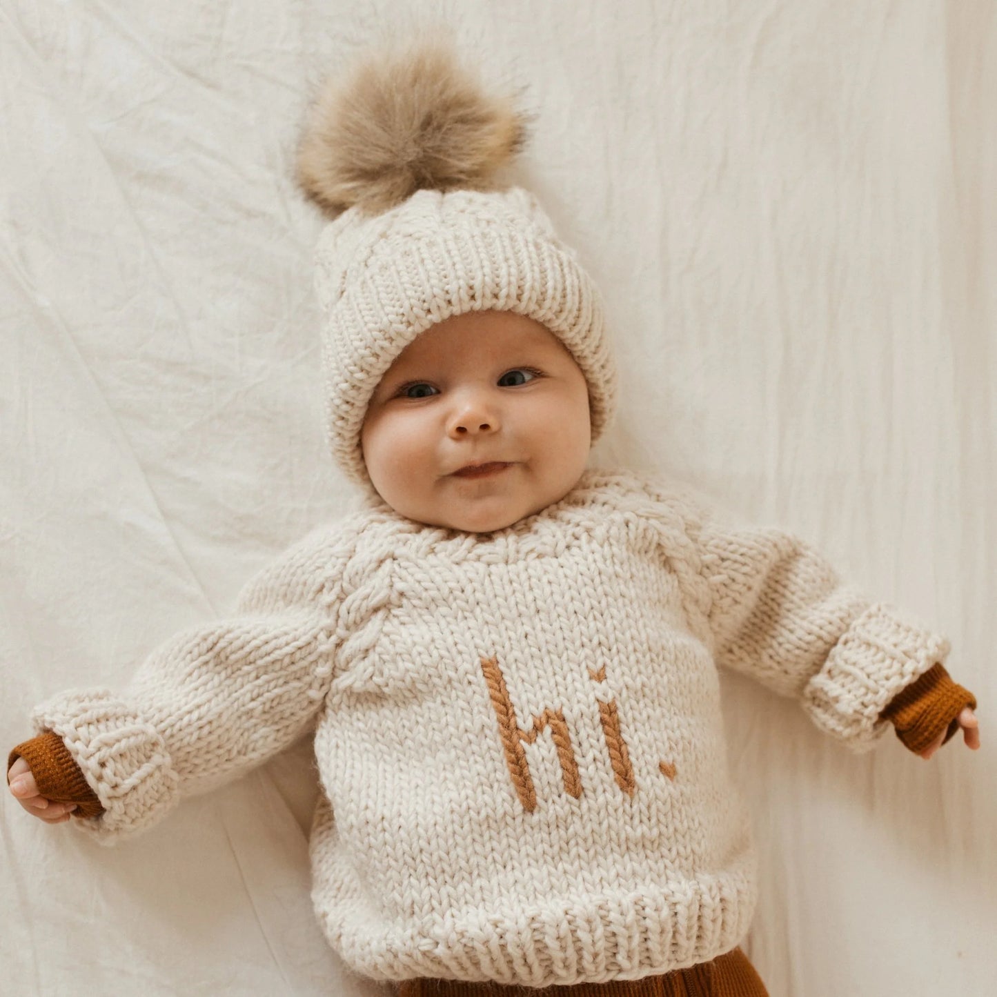 Baby Crew Neck Sweater - Hi Pecan