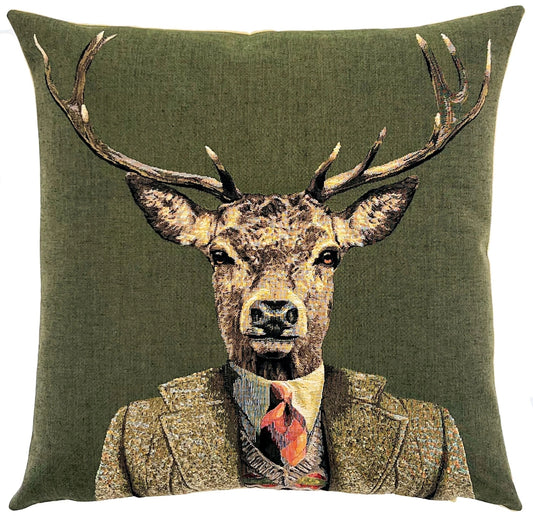Pillow - Dressed Stag (with tie) (green)