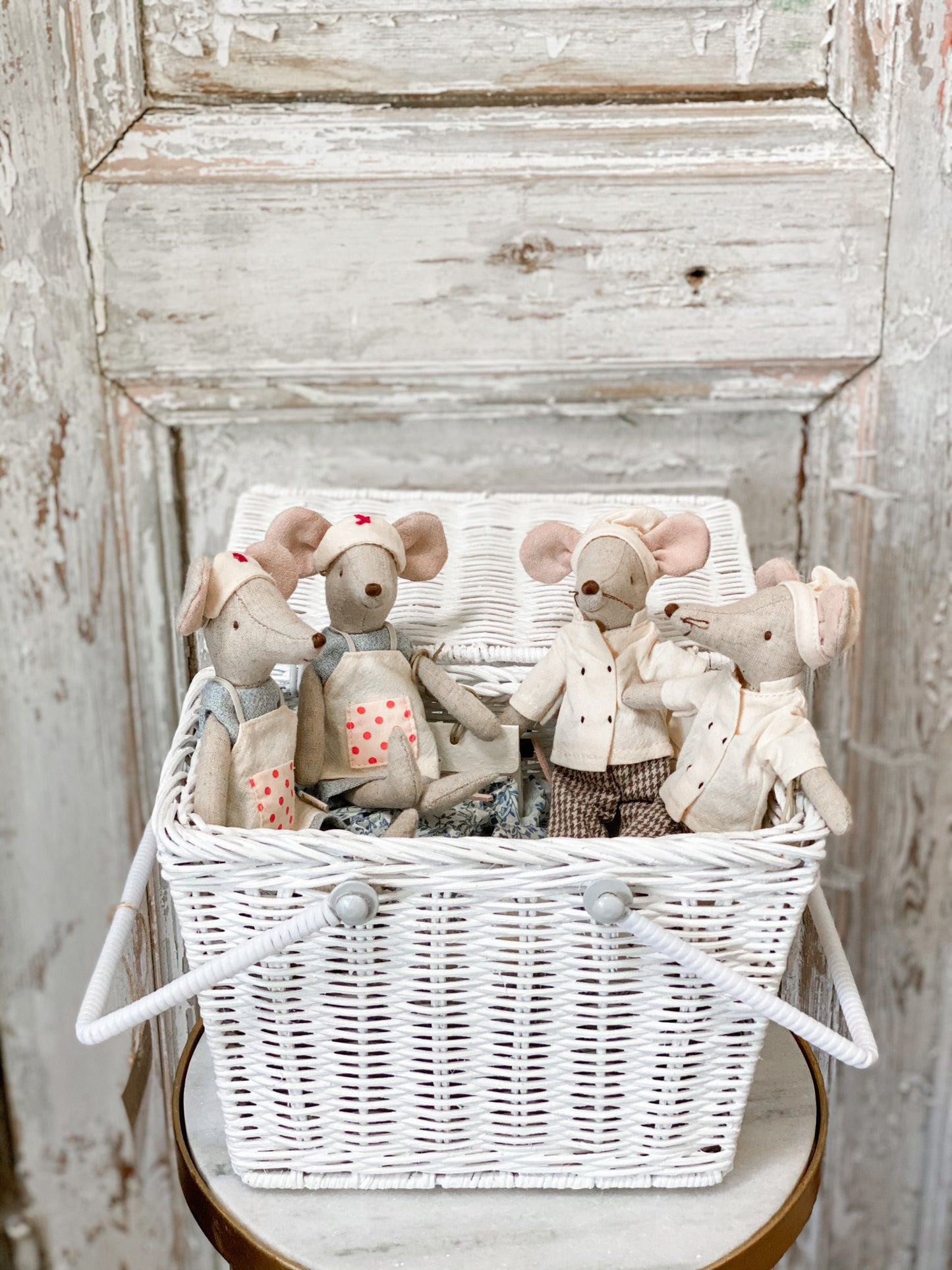 Rattan Piki Picnic Basket White