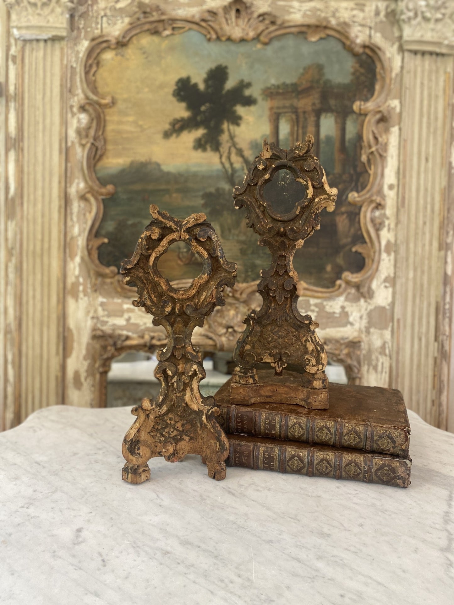 Antique 18th c Italian Reliquaries - Pair
