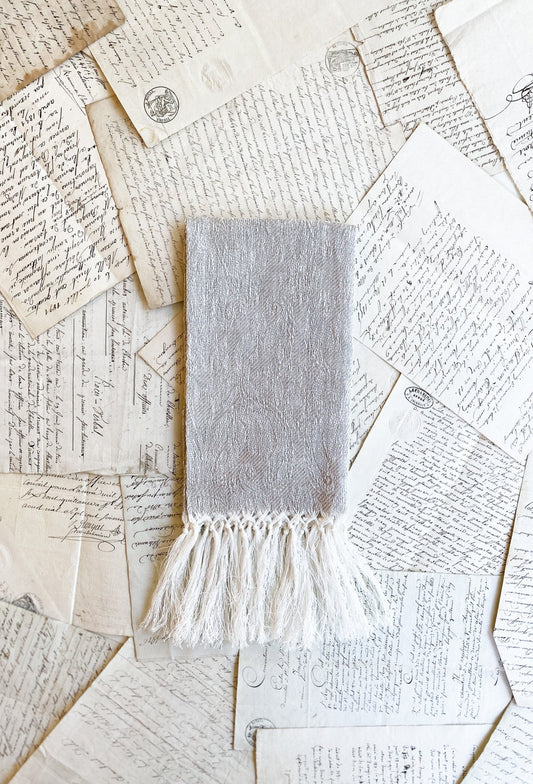 Guest Towel Giglio Hand Knotted Fringe Taupe