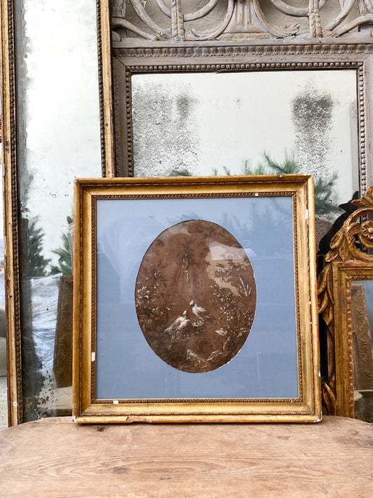 Antique French 19th Century Love Bird Gauche