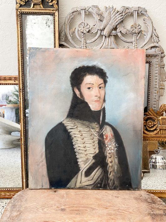 Antique French 19th Century Pastel Hussard Uniform Legion d'Honore