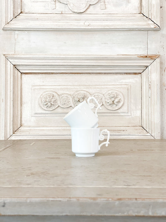 Vintage French White Espresso Cup