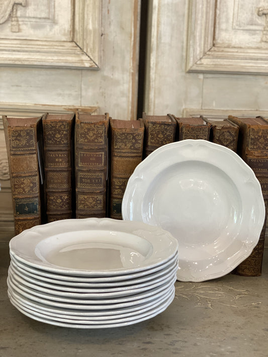 Vintage French White Pasta Plate