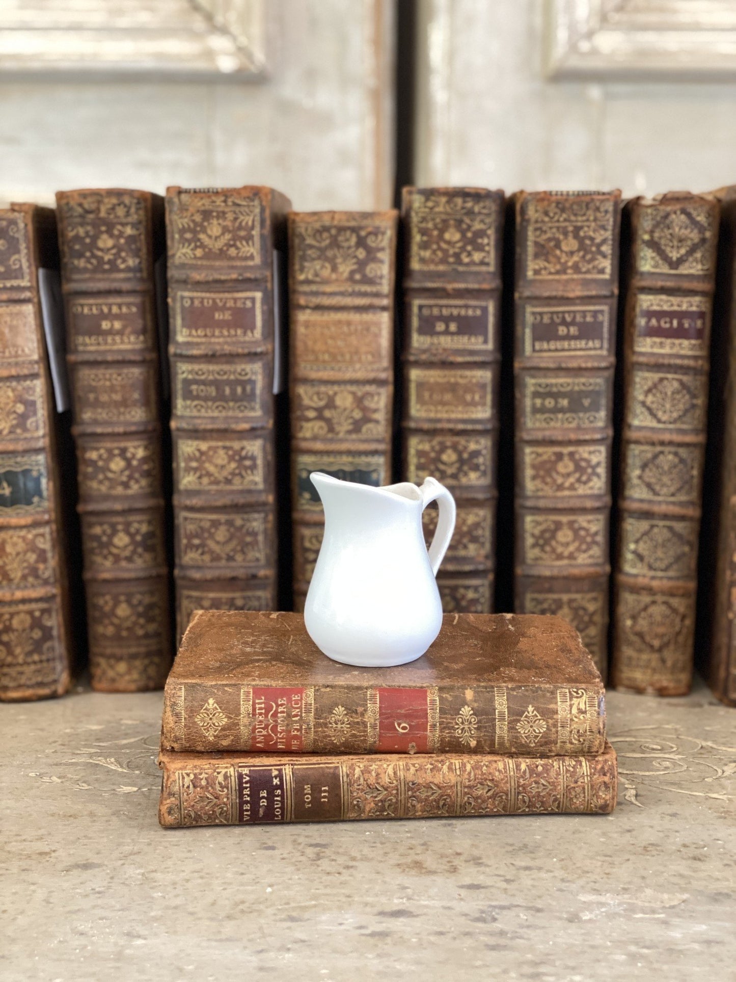 Vintage White Pitcher from France - Extra Small