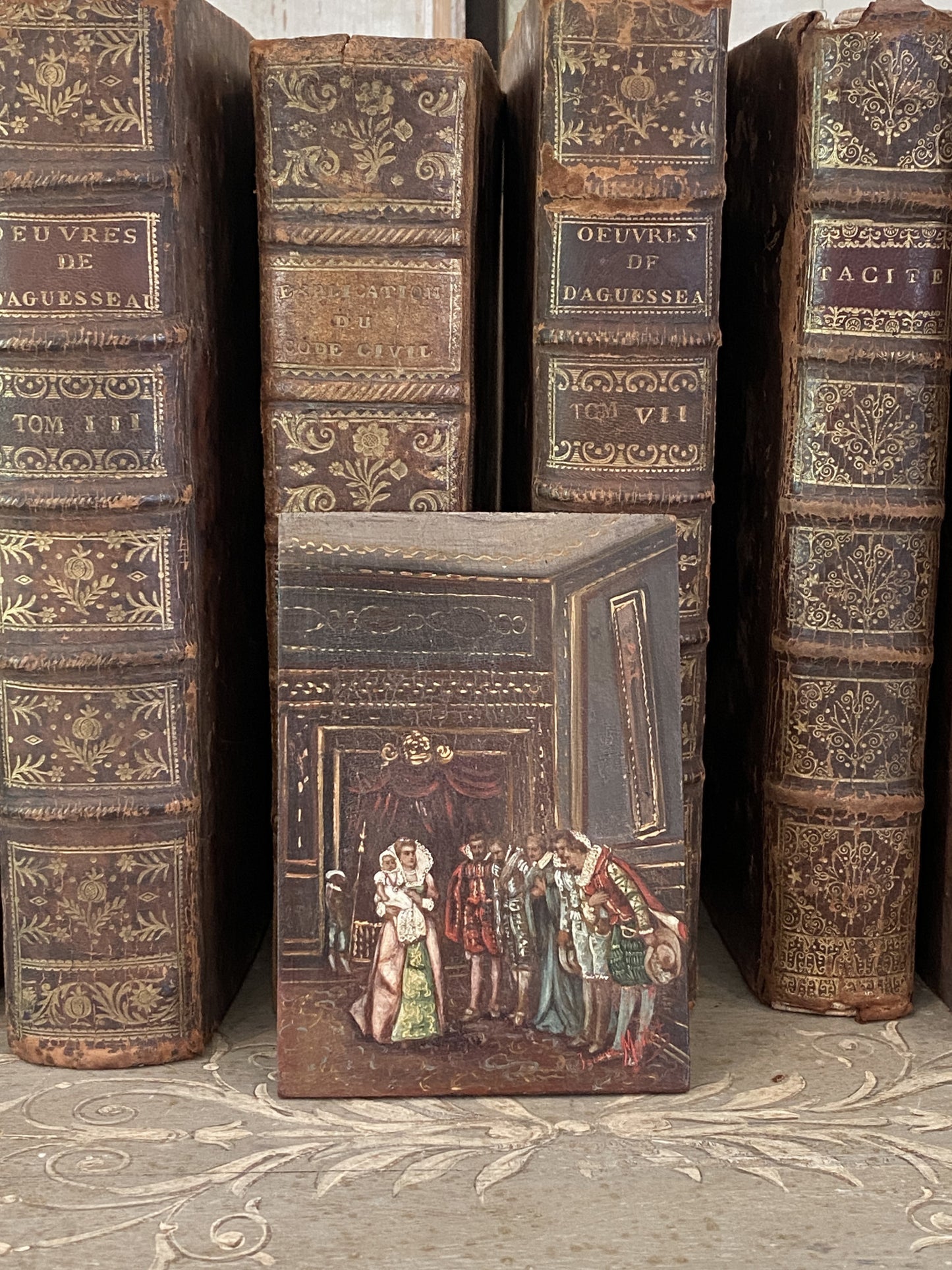 Antique French Painting Royal Court from France