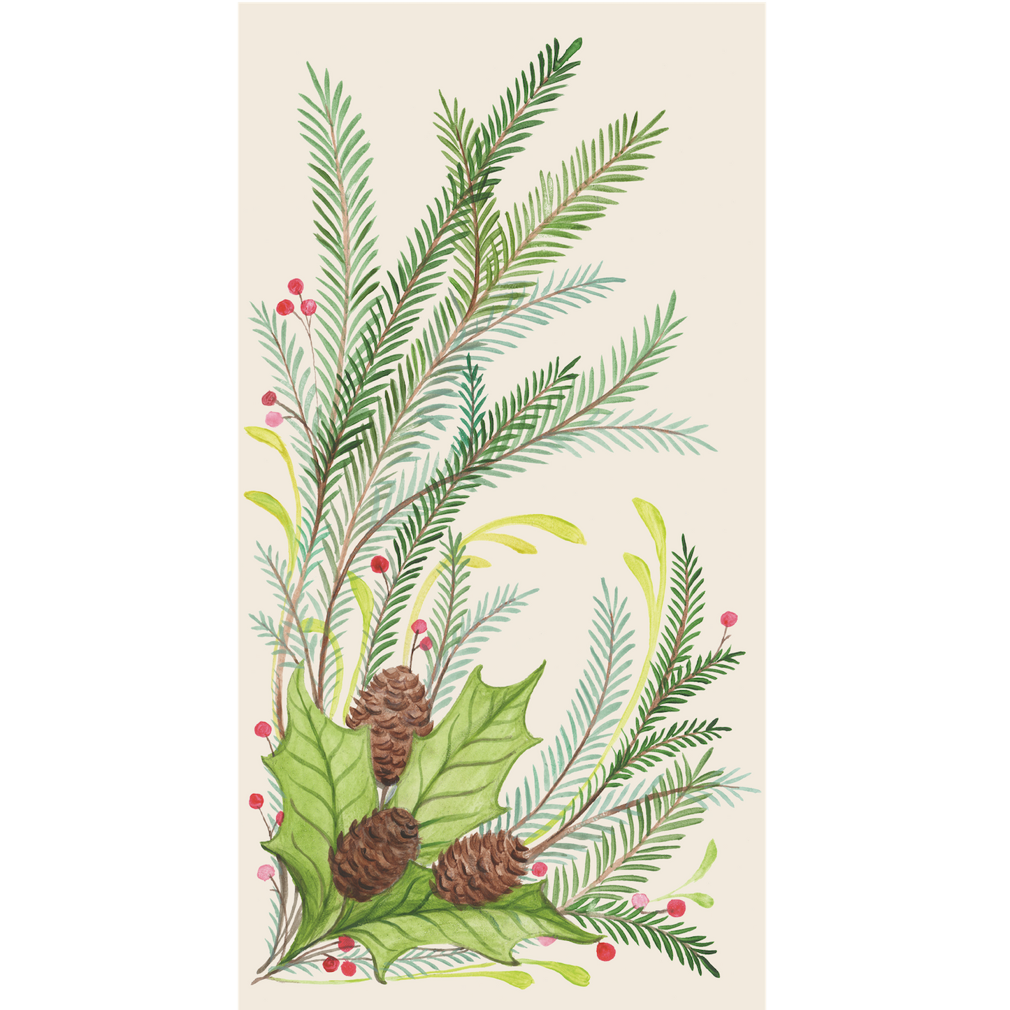 Paper Guest Napkins - Christmas Sprigs