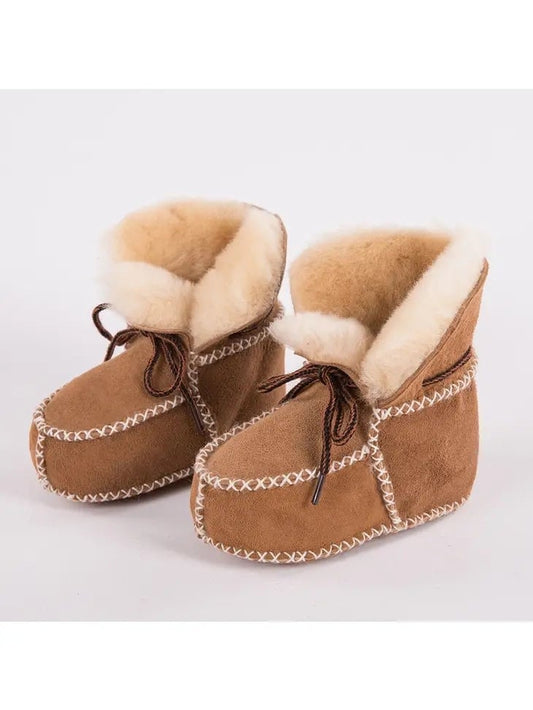 Lambskin Baby Shoes - Beige Medium