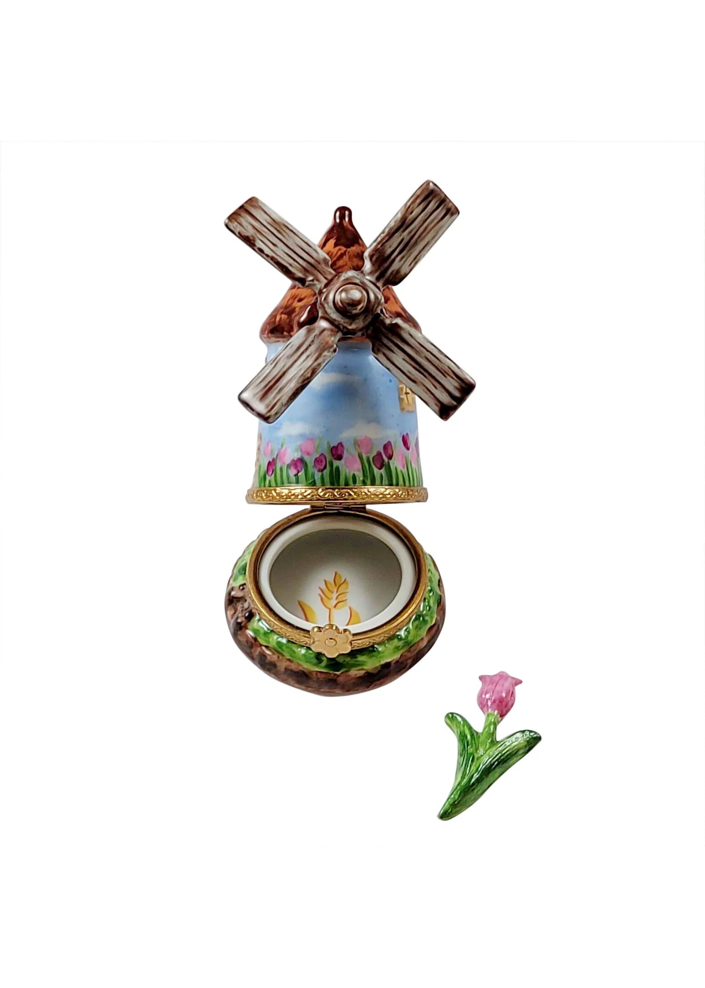 Limoges Porcelain - Windmill With Removable Tulip
