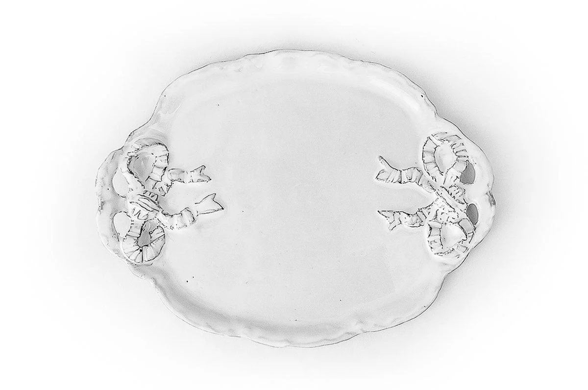 Marie Antoinette Ribbon Platter with Handle - Large