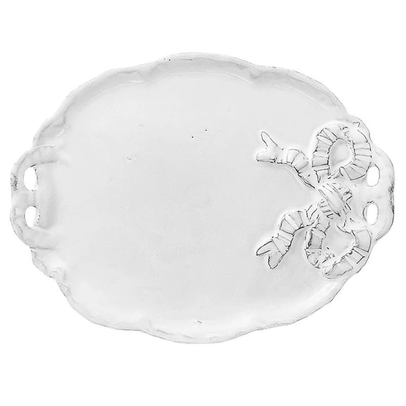 Marie Antoinette Ribbon Platter with Handle - Medium