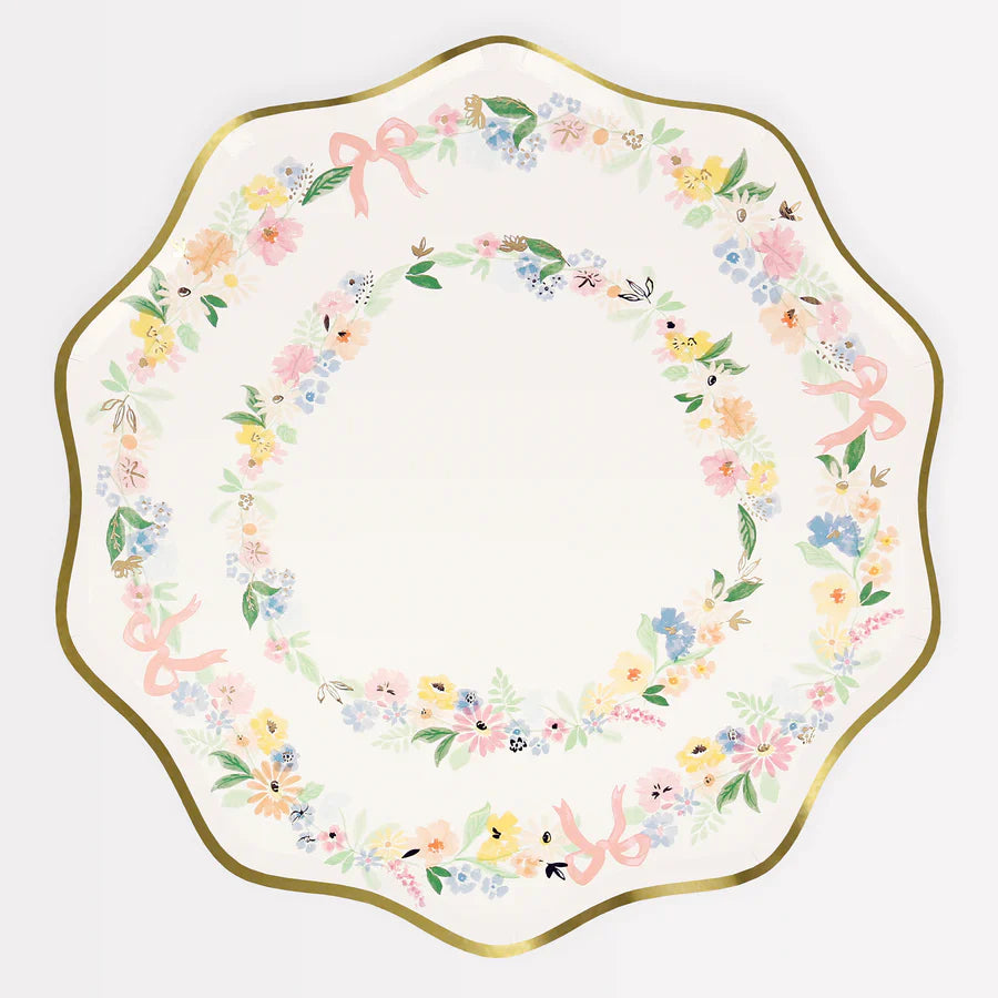 Paper Plates - Elegant Floral Dinner