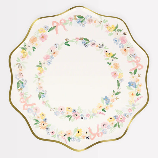 Paper Plates - Elegant Floral Dinner