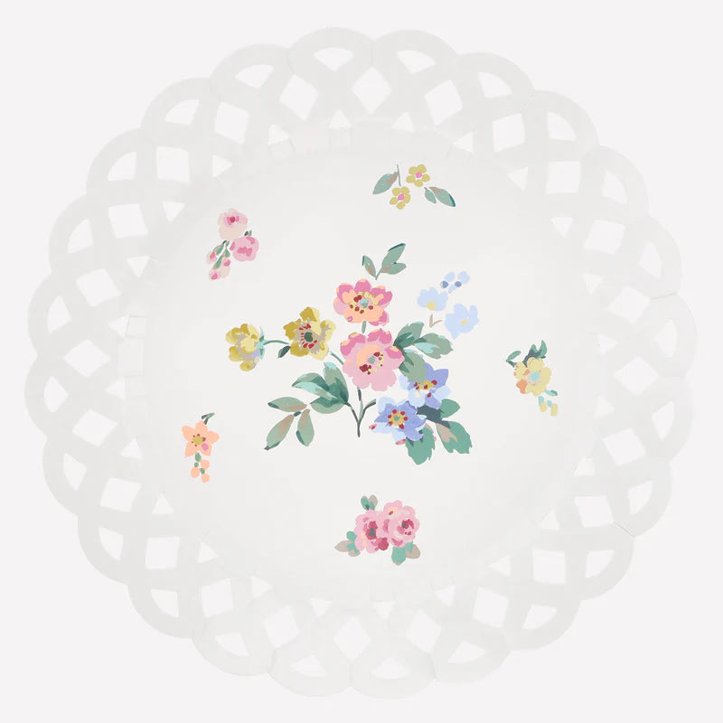 Paper Plates - Basketweave Floral Dinner