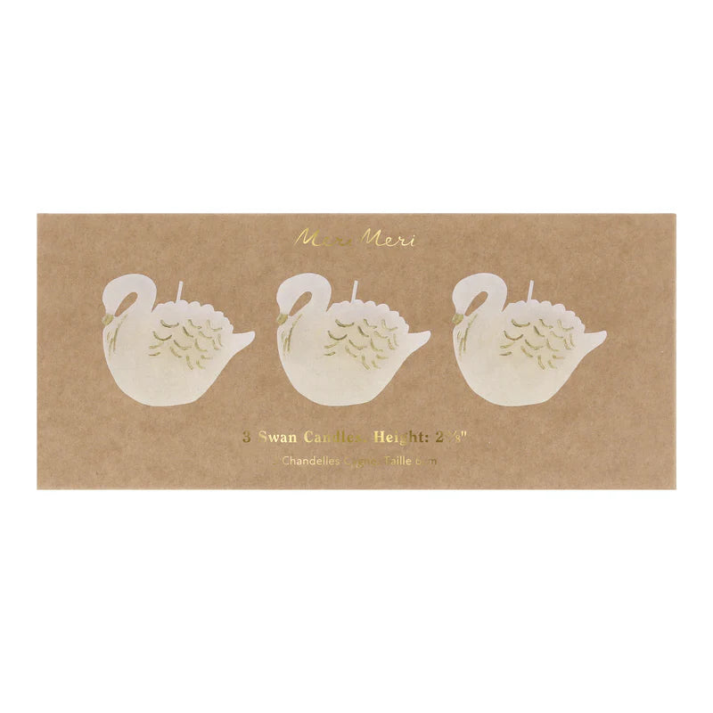 Candle - Swan (set of 3)
