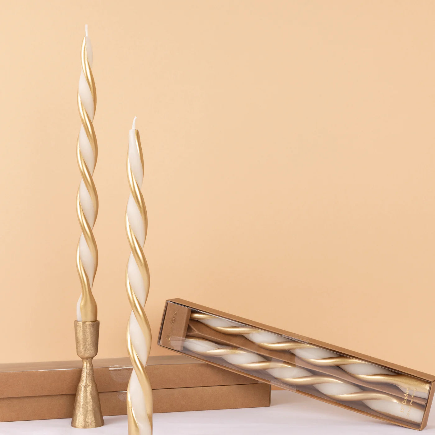 Taper Candle - Gold Stripe Twist