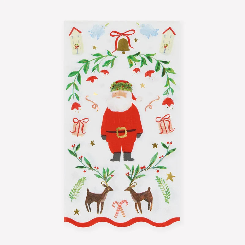 Paper Guest Napkins - Santa Foliage