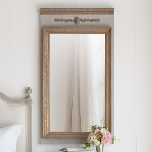 Empress Trumeau Mirror in Potters Clay with Gold Finish