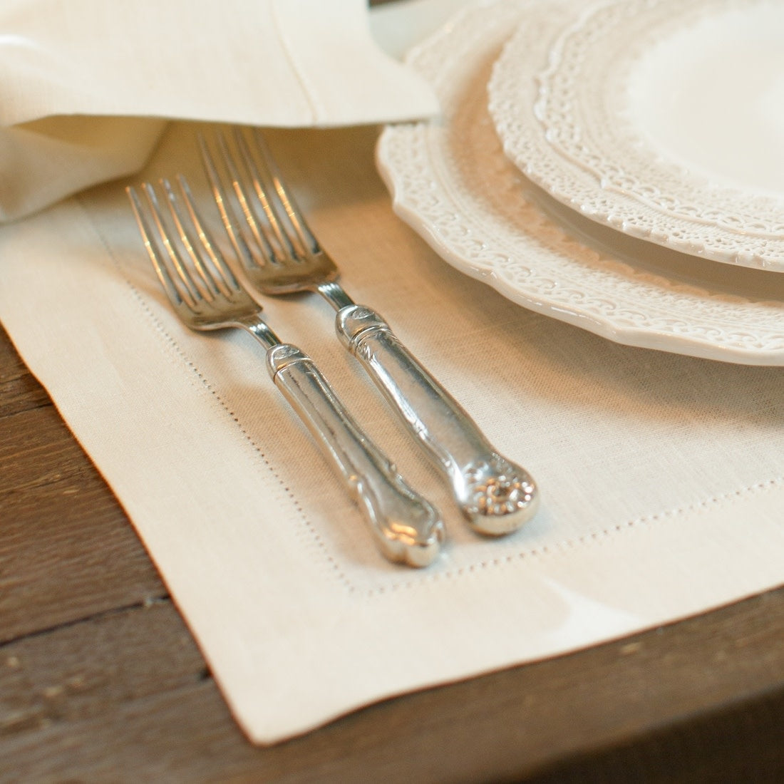 Placemat - Linen Hemstitch Cream