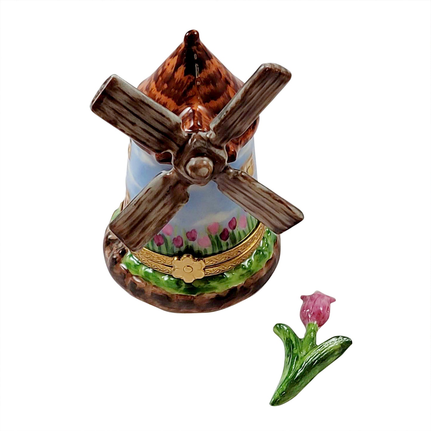 Limoges Porcelain - Windmill With Removable Tulip