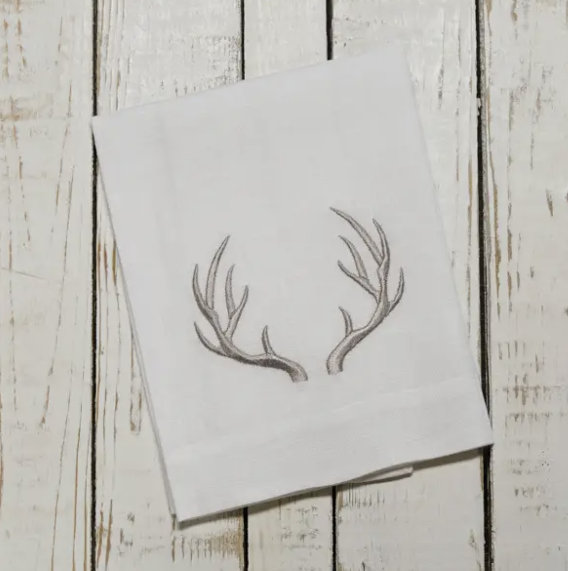 Trifold Napkin - Antler White