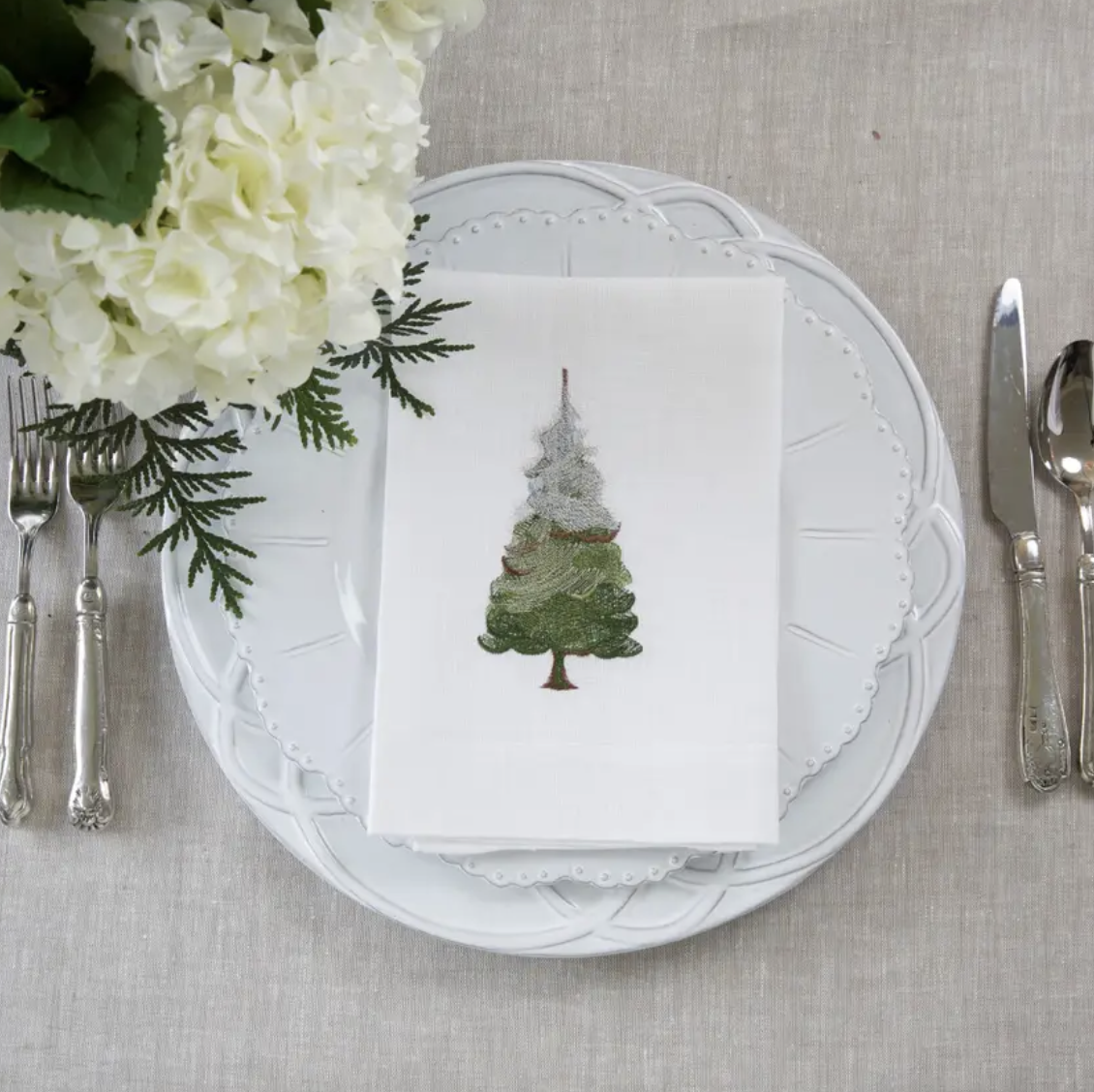 Trifold Napkin - Snowy Pine