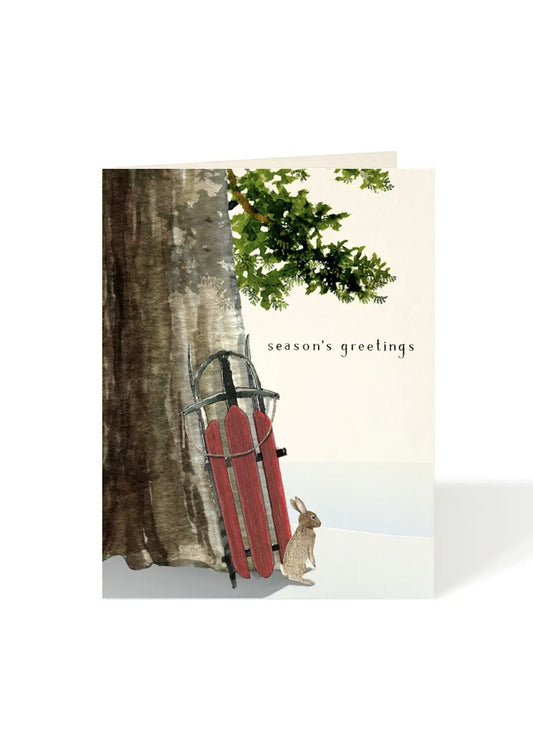 Card - Holiday - Leaning Sled