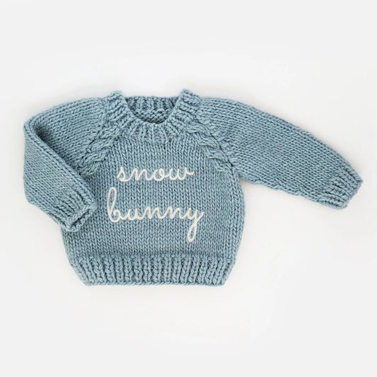 Baby Crew Neck Sweater - Snow Bunny Blue