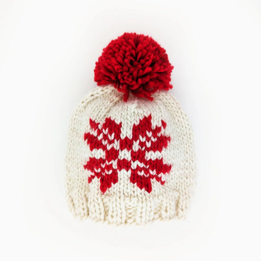 Baby Hat - Snowflake Red