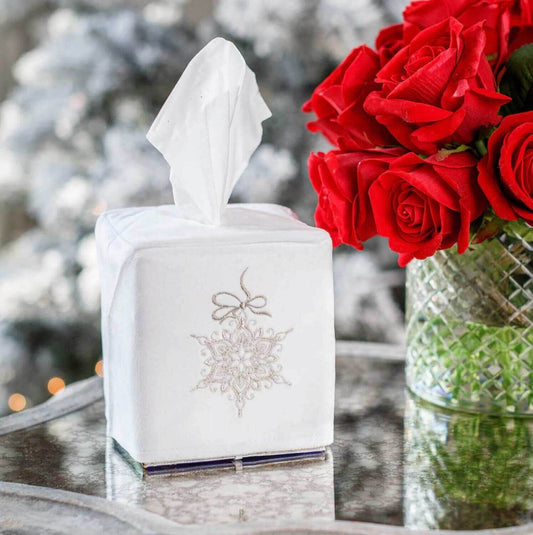 Tissue Box Cover - Velvet Snowflake