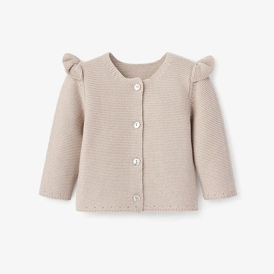 Baby Cardigan Sweater - Flutter Sleeve Taupe