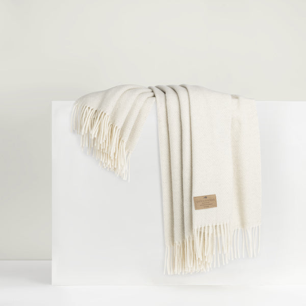 Throw - Italian Juno Cashmere Heathered Ivory