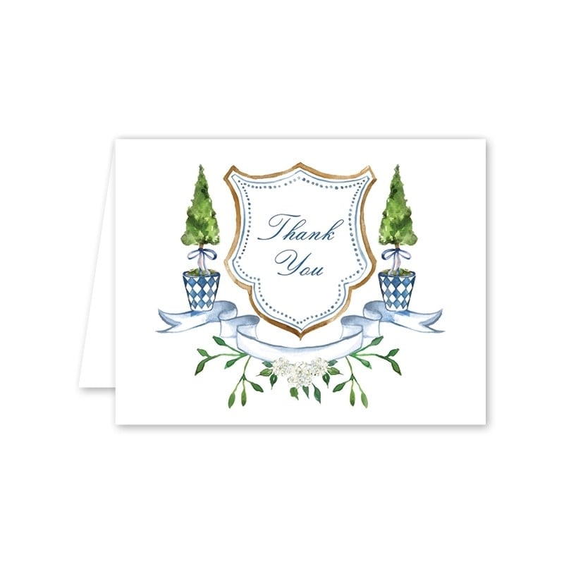 Card - Thank You Blue Topiary