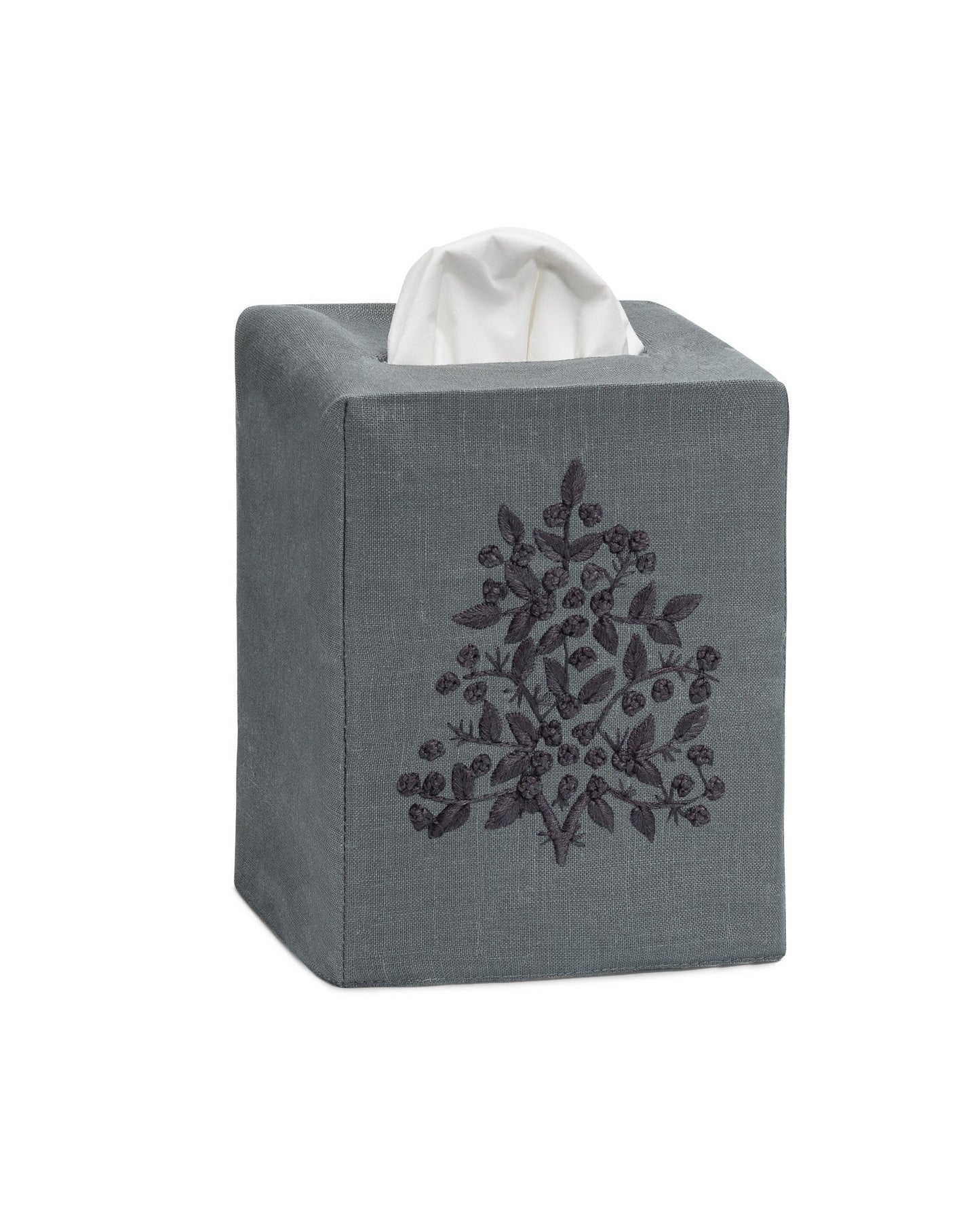 Tissue Box Cover - Jardin Charcoal with Charcoal