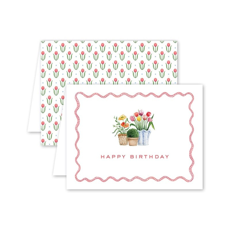 Card - Birthday Flower Cart Tulips