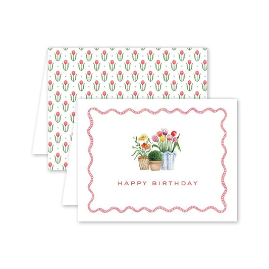 Card - Birthday Flower Cart Tulips