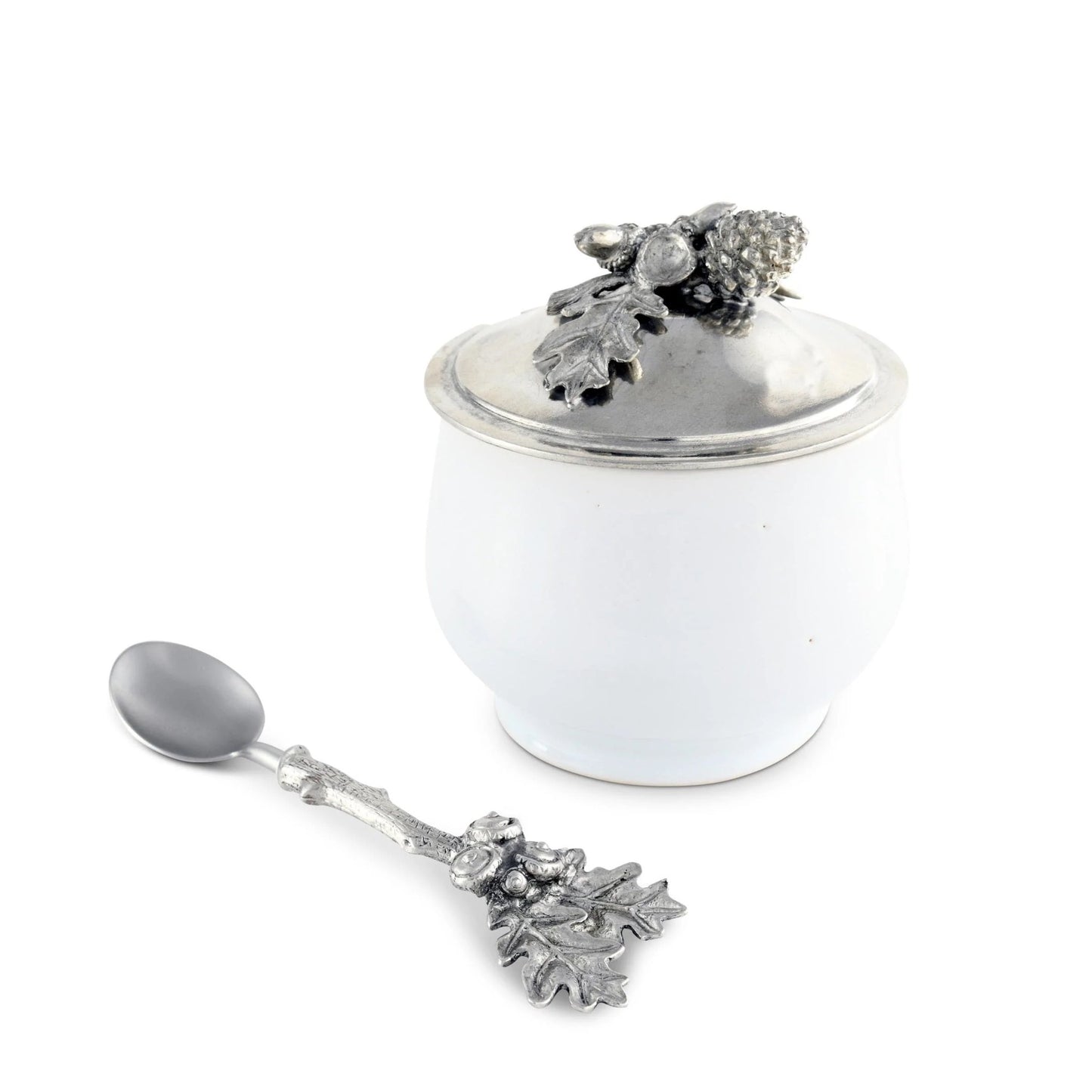 Sugar Bowl & Spoon - Acorn Oak Leaf