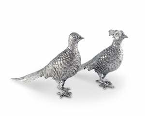 Pewter Pheasants - Pair