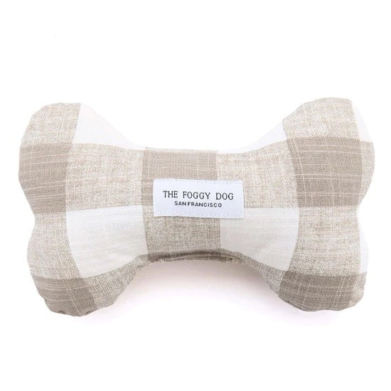 Warm Stone Gingham - Squeaky Toy