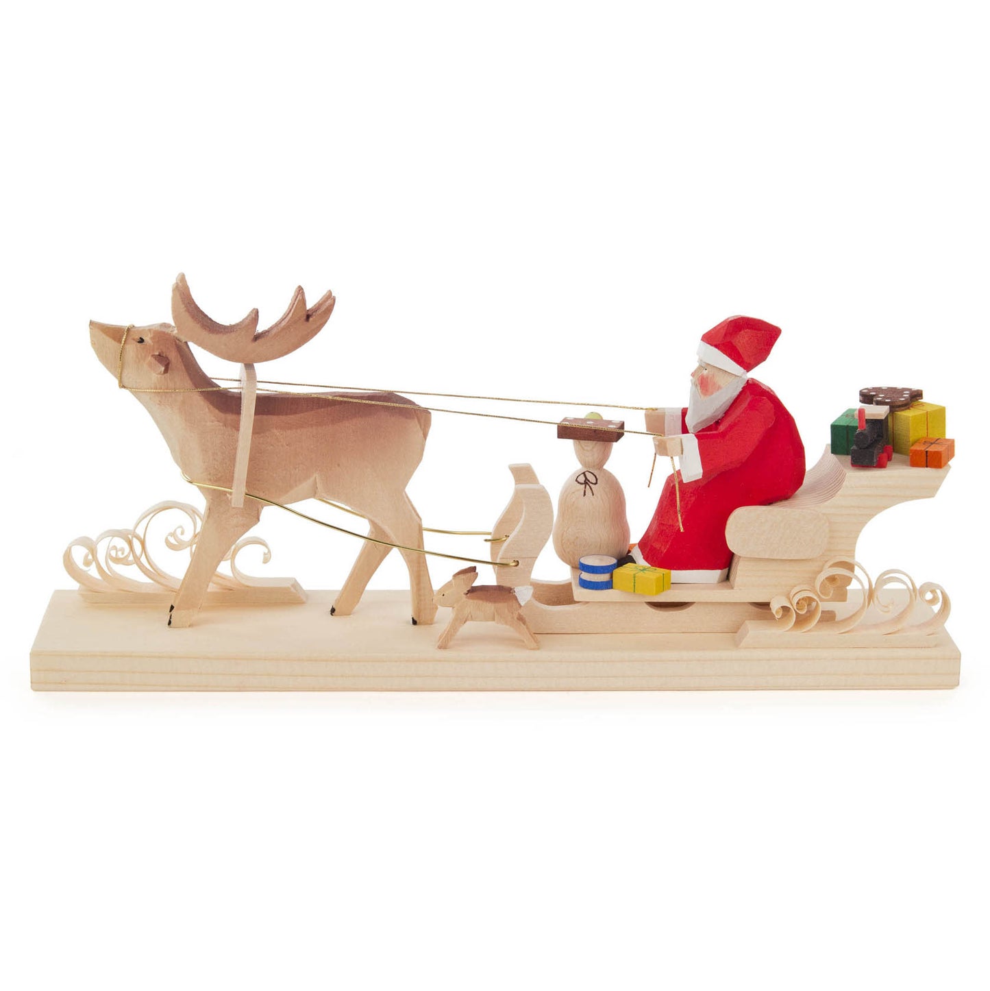 Deer Drawn Sleigh with Santa on Platform