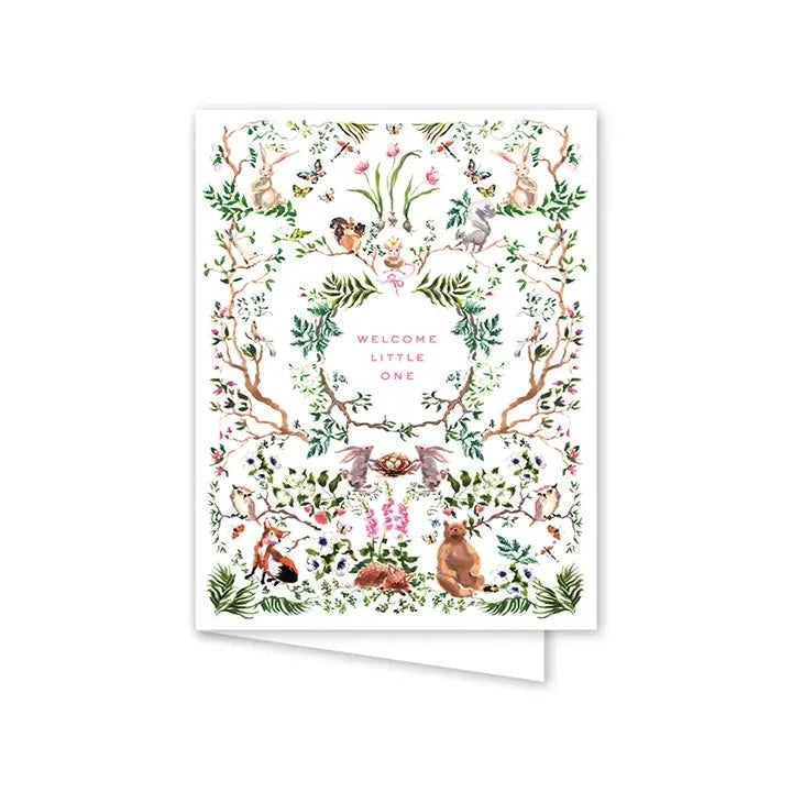 Card - Baby Woodland Pink