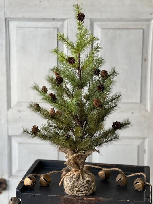 Tree - w/Pine Cones and Burlap 24"