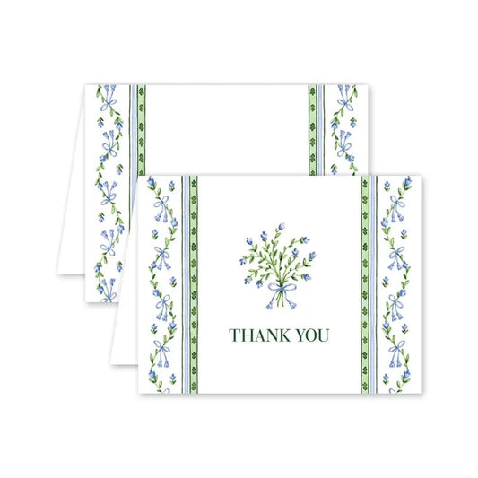 Card - Thank You Broderie Blue