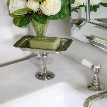 Pewter Pedestal Dish Rectangular