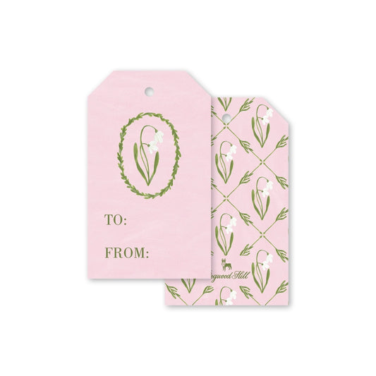 Gift Tags - Snowdrop Meadow Pink (pack of 8)